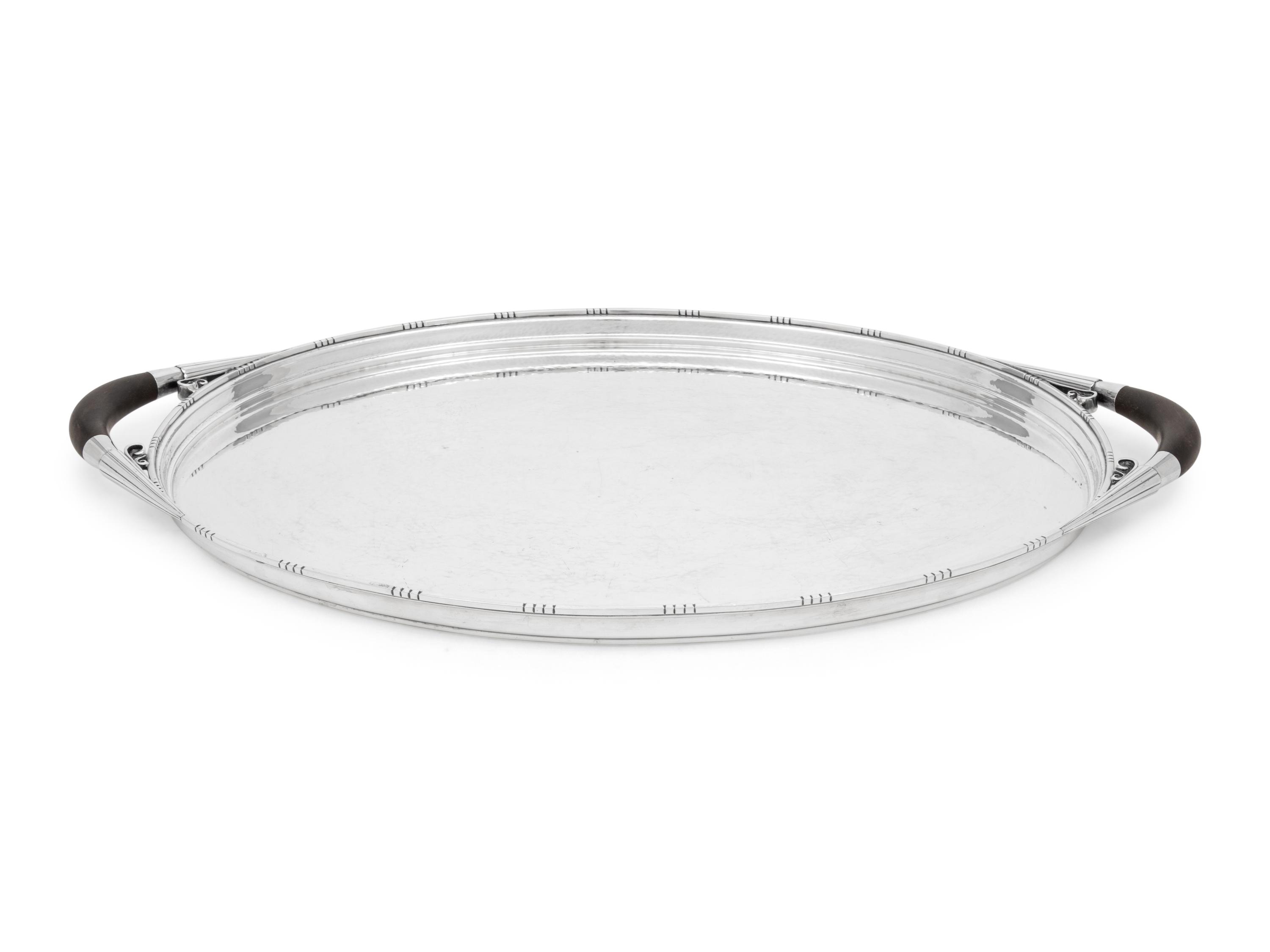 A Johan Rohde for Georg Jensen Cosmos Silver Serving Tray