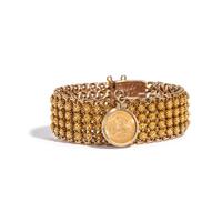BICOLOR GOLD AND COIN BRACELET
