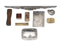 A Collection of Silver, Metal and Carved Decorative Articles