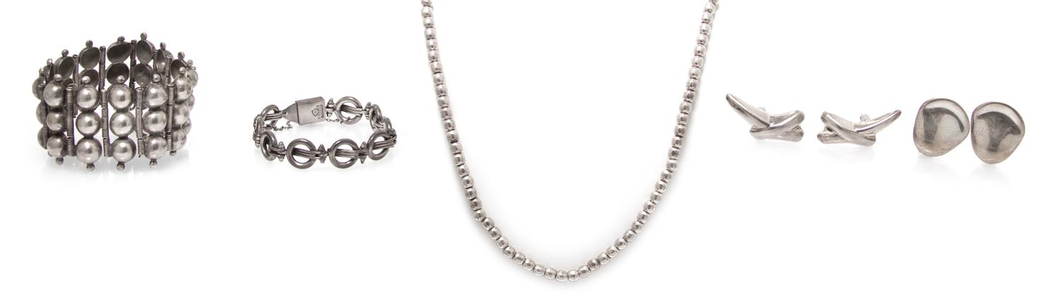 A Collection of Sterling Jewelry, Taxco, 129.40 dwts.