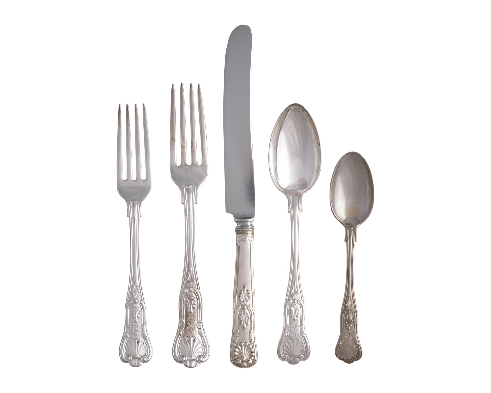 A Silver-Plated Flatware Service Monogrammed for John Jacob Astor IV (1864-1912)
