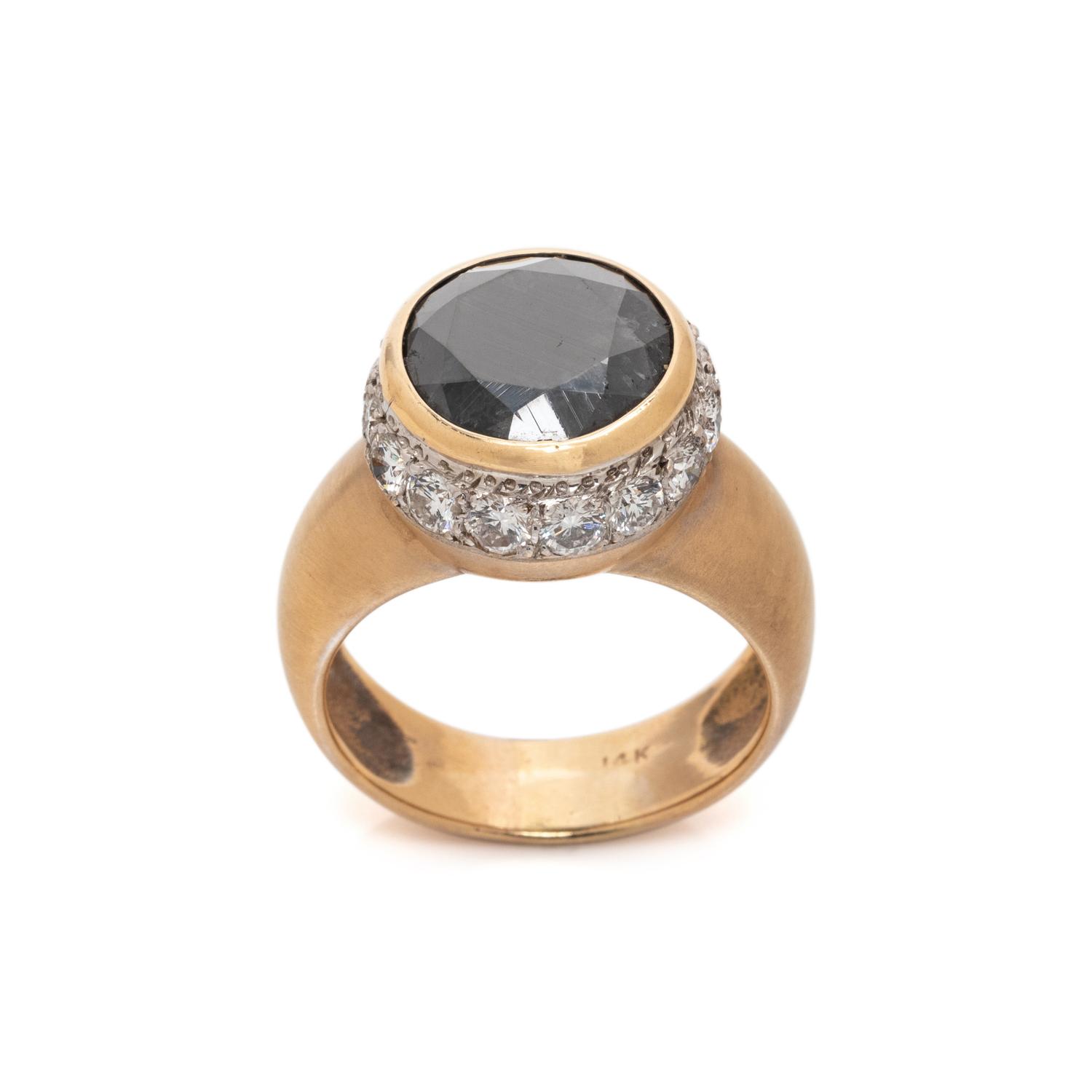 BLACK DIAMOND AND DIAMOND RING
