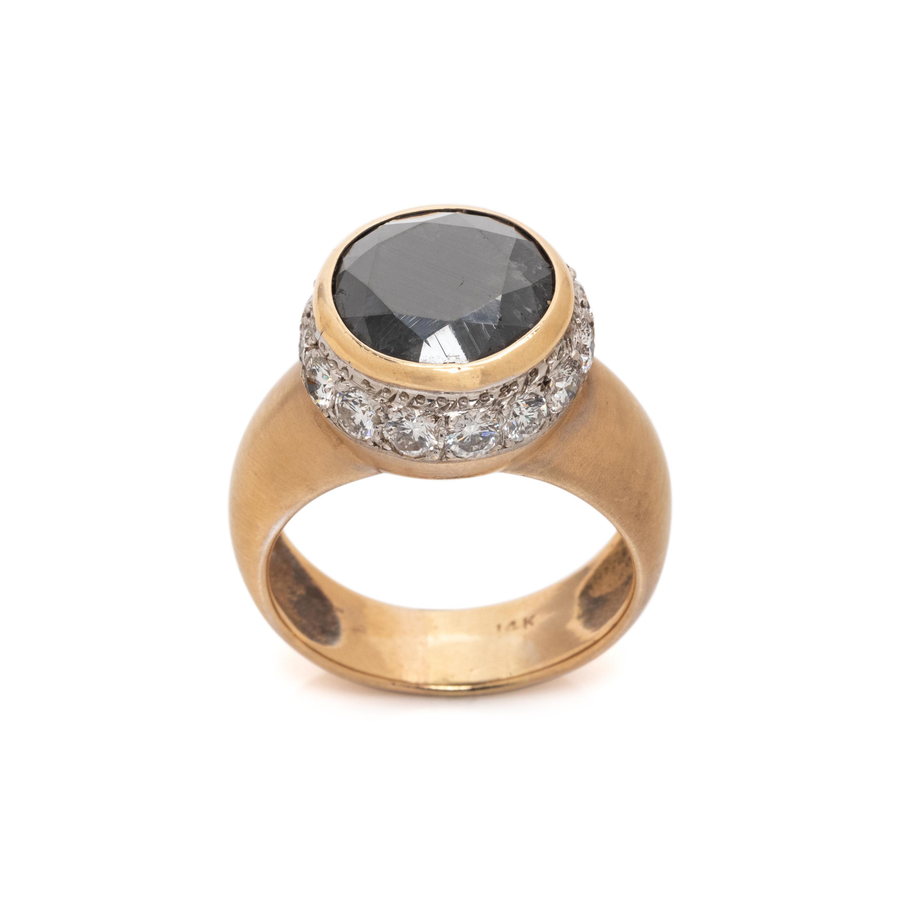 BLACK DIAMOND AND DIAMOND RING