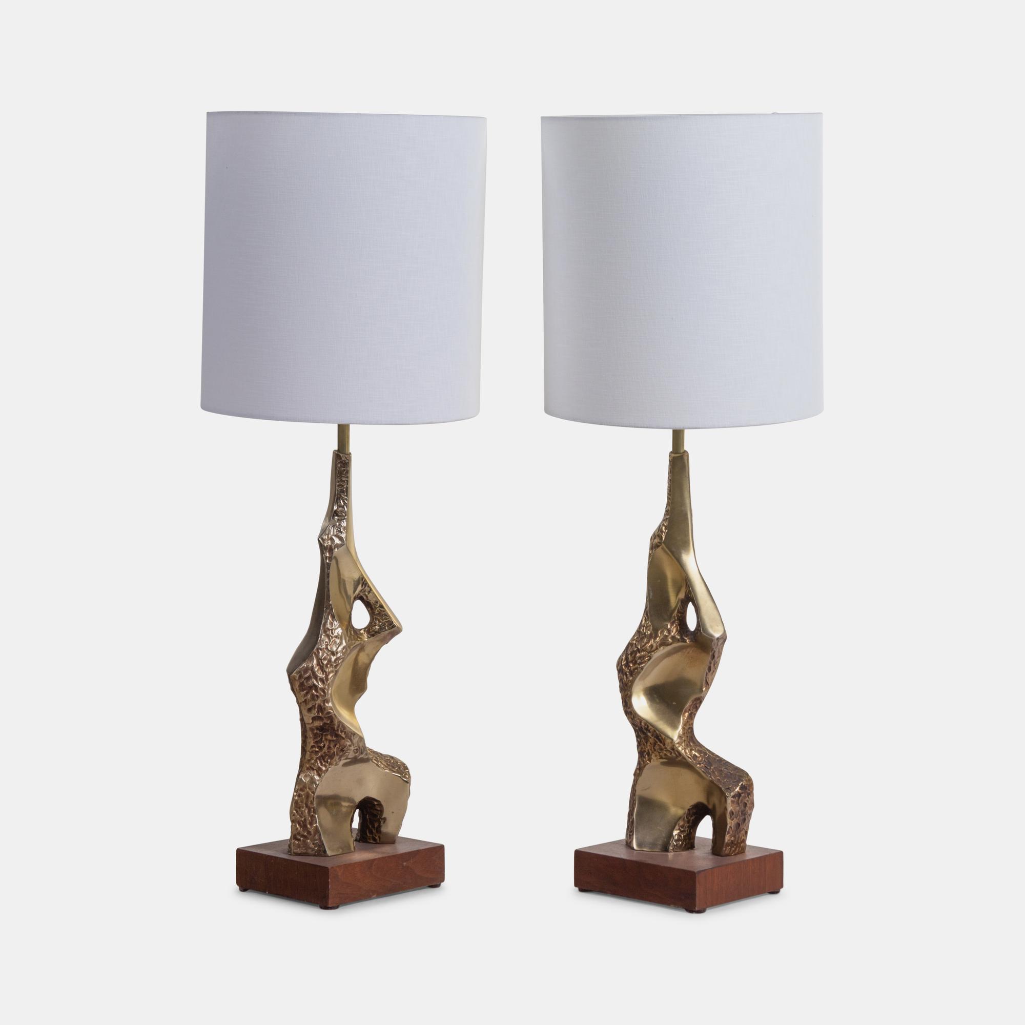 Pair of Brutalist Table Lamps Laurel Lamp Co., USA
