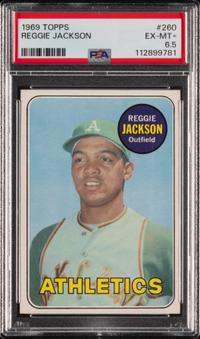 A 1969 Topps Reggie Jackson Rookie Baseball Card No. 260 (PSA 6.5 EX-MT+)