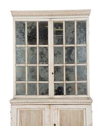 A Gustavian Painted and Mirrored Glass Step Back Cabinet — Late 19th/Early 20th Century