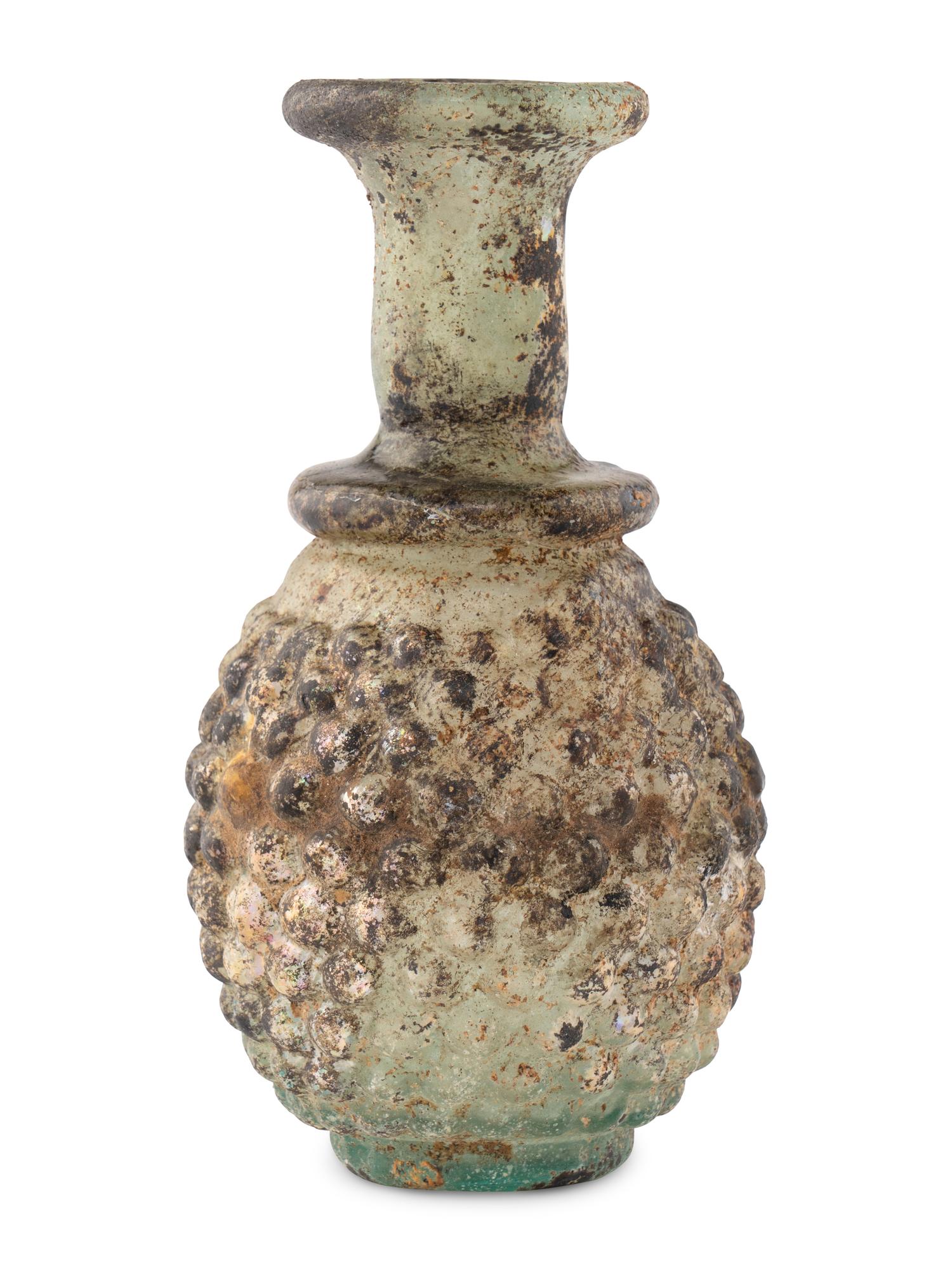 A Roman Glass Grape Flask