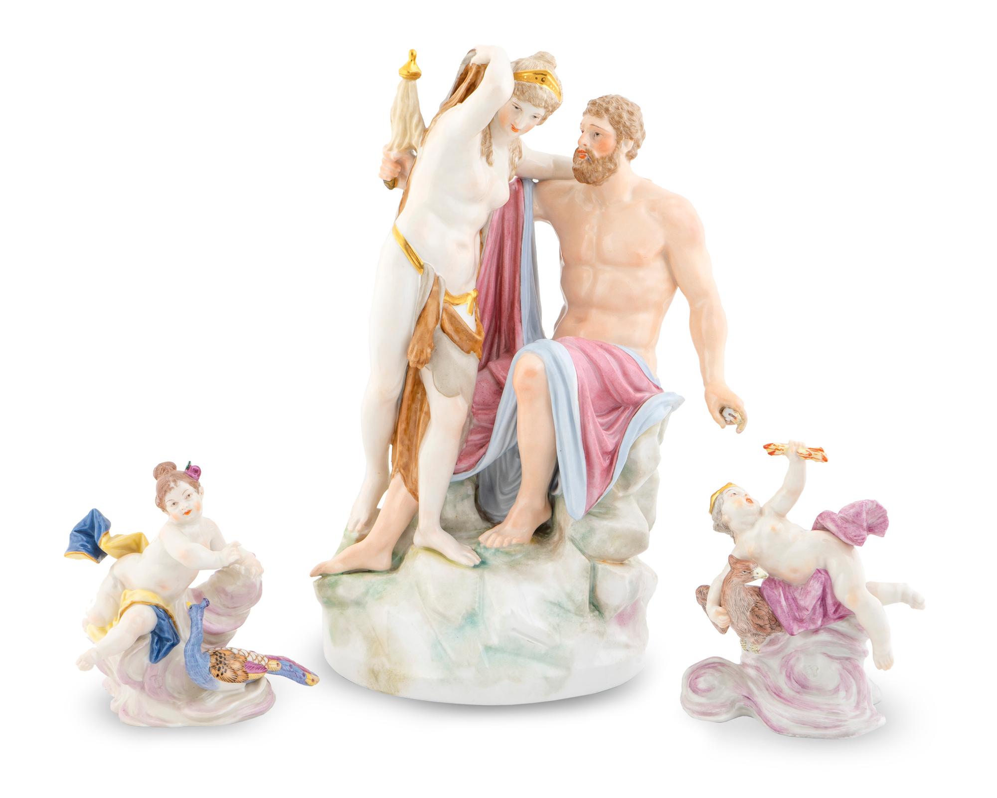 A Berlin Porcelain Group Depicting Diana the Huntress