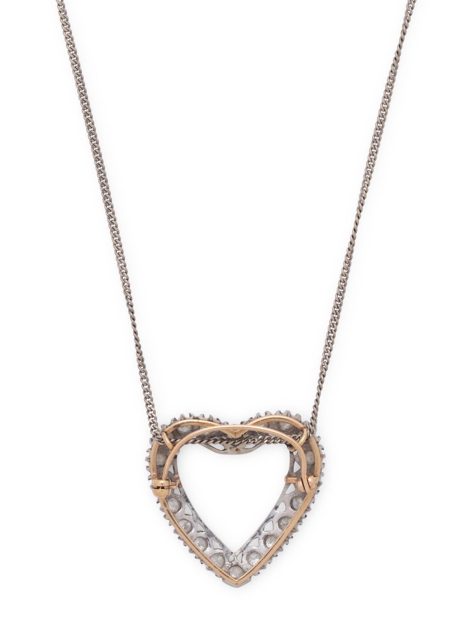 DIAMOND HEART PENDANT/BROOCH
