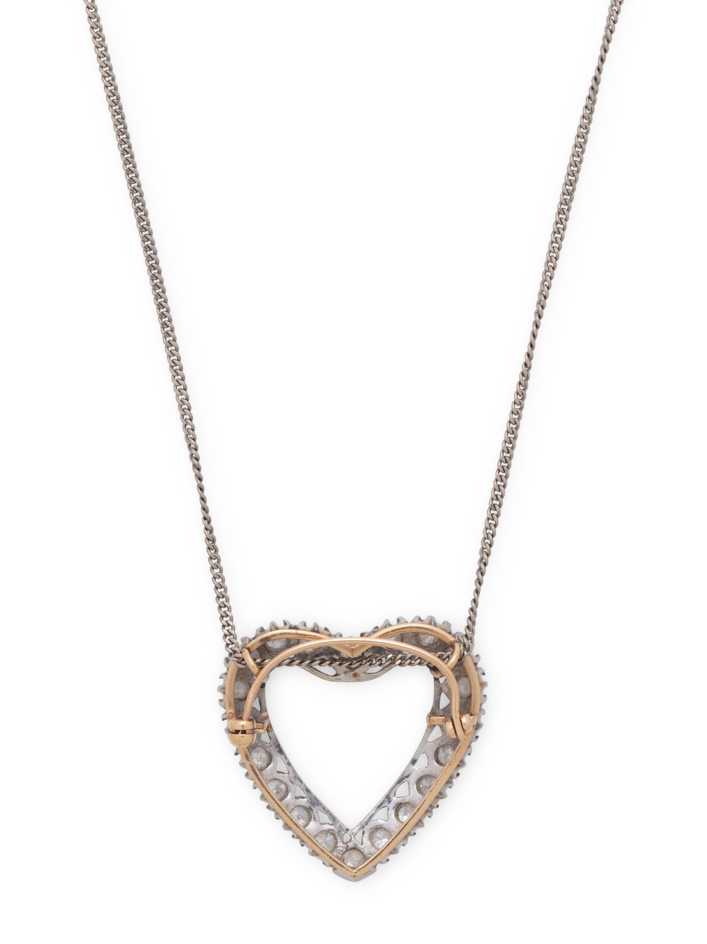 DIAMOND HEART PENDANT/BROOCH