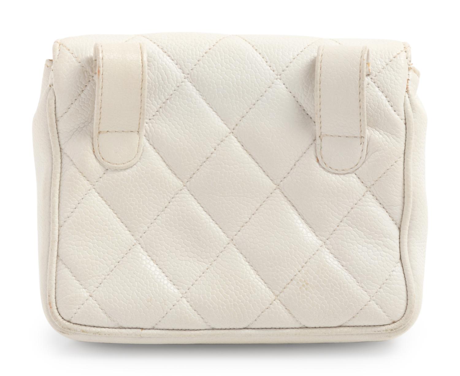Chanel White Quilted Bag for Belt, 1991-94