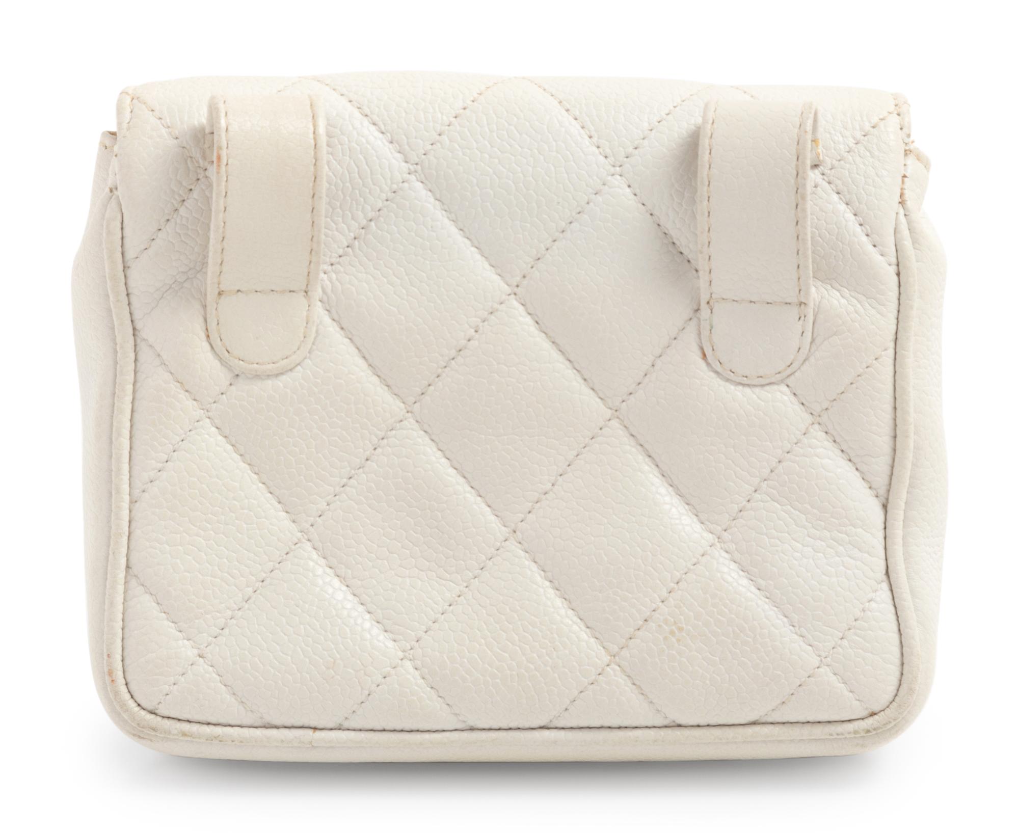 Chanel White Quilted Bag for Belt, 1991-94