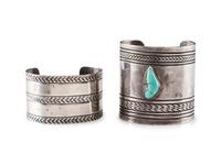 Navajo Stamped and Chiseled Cuff Bracelets