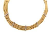 BICOLOR GOLD AND DIAMOND COLLAR NECKLACE