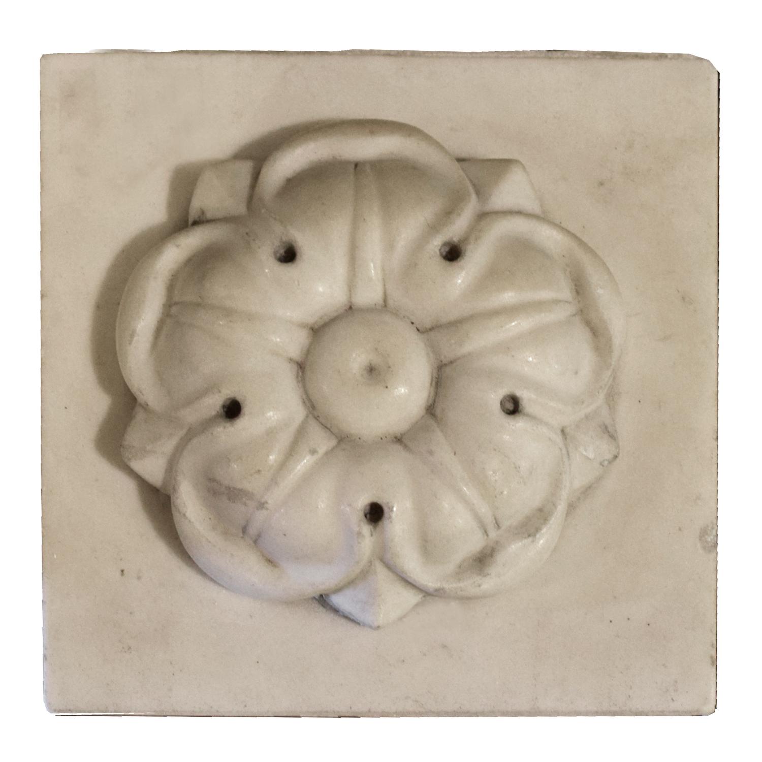 A Pair of Carved Marble Plinths 6" W x 3" D x 6" H, — France, Circa 1900