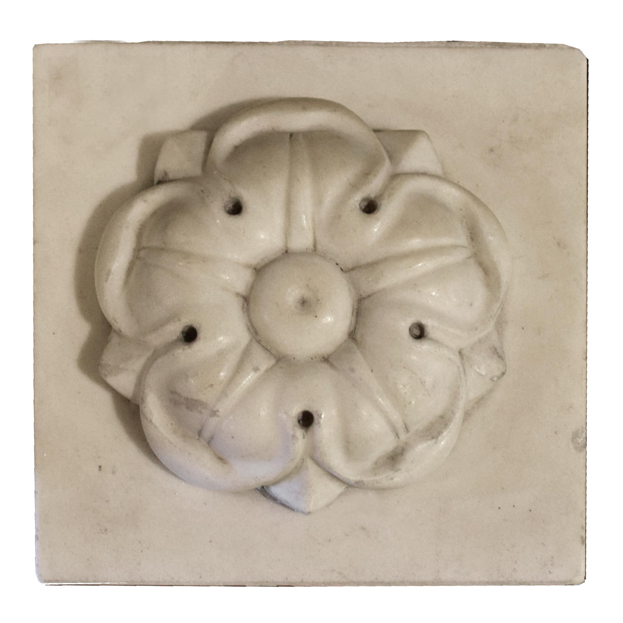A Pair of Carved Marble Plinths 6" W x 3" D x 6" H, — France, Circa 1900