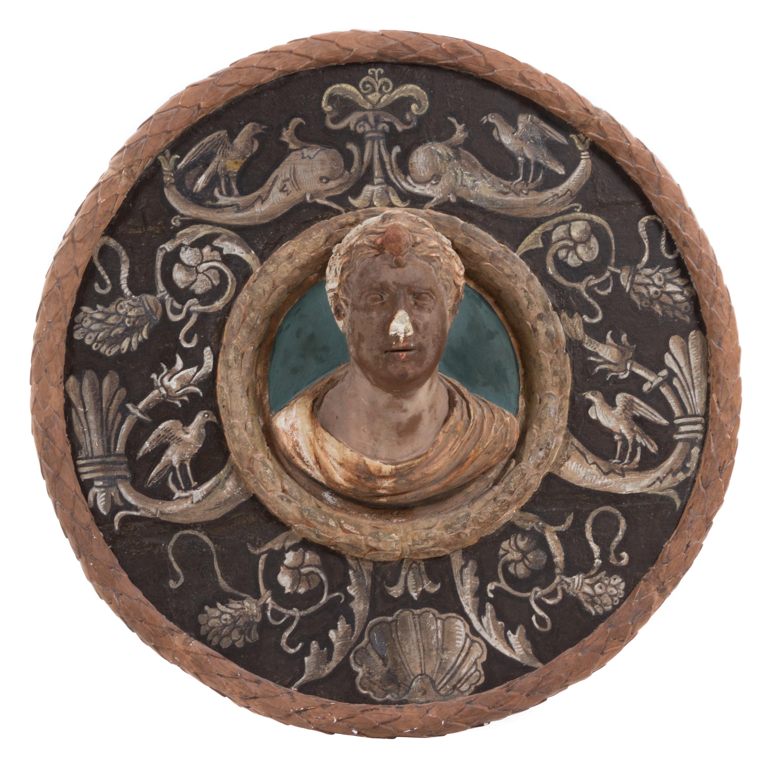 A Set of Four Italian Renaissance Style Plaster Roundels Diameter 27 inches. — 20TH CENTURY