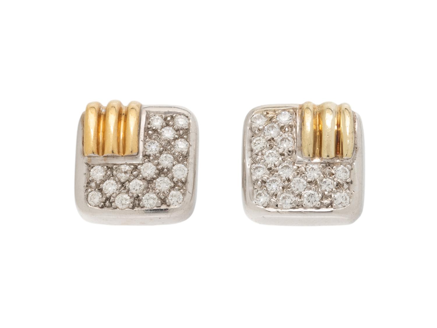 BICOLOR GOLD AND DIAMOND EARRINGS