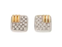 BICOLOR GOLD AND DIAMOND EARRINGS