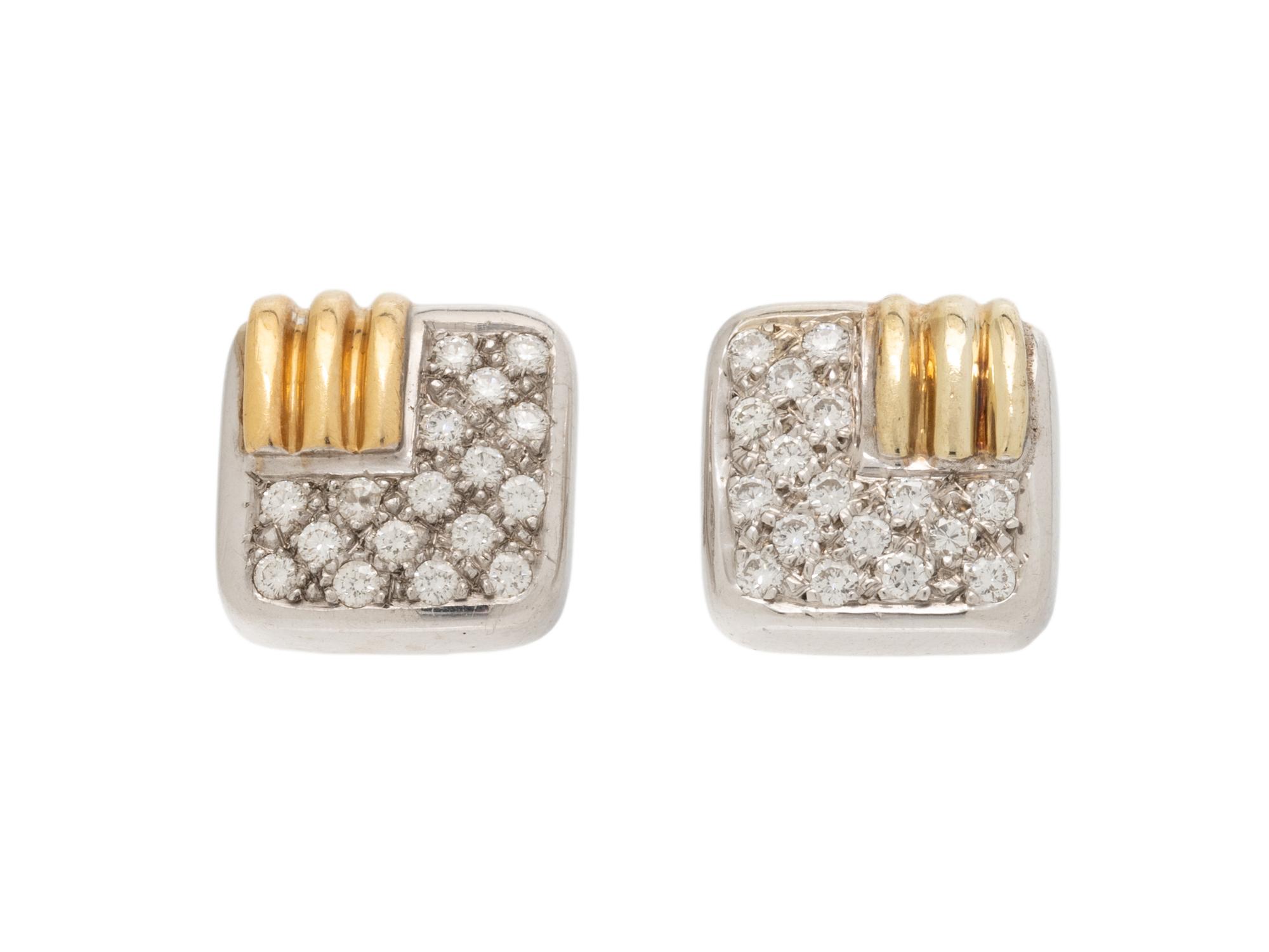 BICOLOR GOLD AND DIAMOND EARRINGS