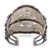 Navajo Silver and Turquoise Cluster Cuff Bracelet