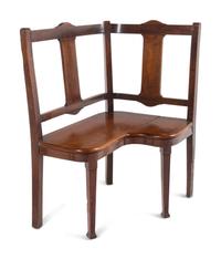 A Pair of George III Provincial Mahogany Corner Seats