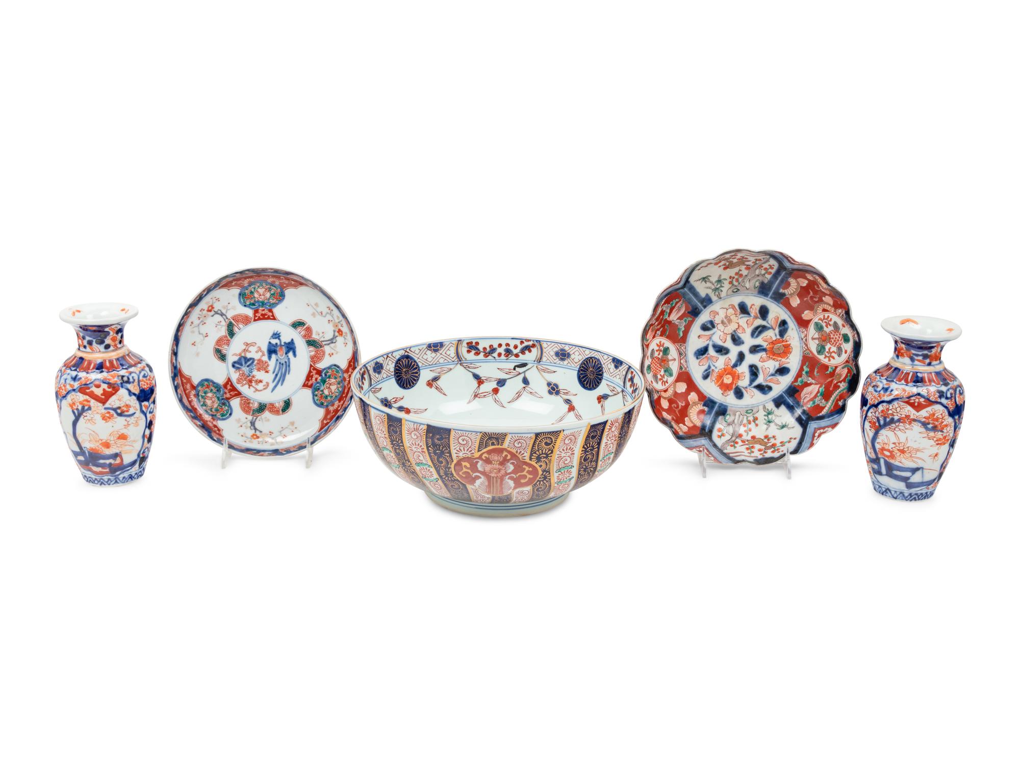 Five Imari Palette Porcelain Articles