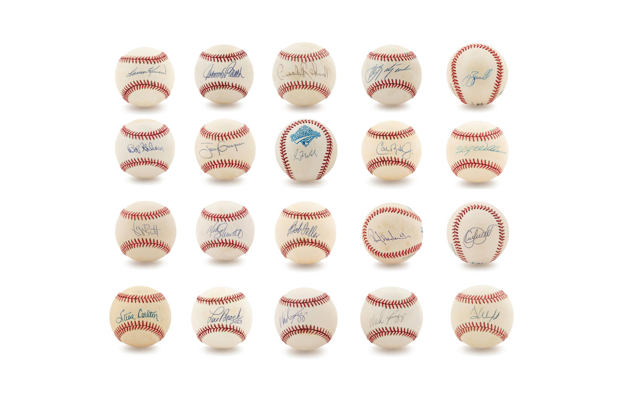 A Group of 20 Signed Hall of Fame Baseballs,