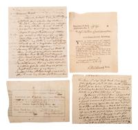 7 18th-century documents. [With:] PORTER, David (1780-1843). Postal cover signed ("D. Porter").