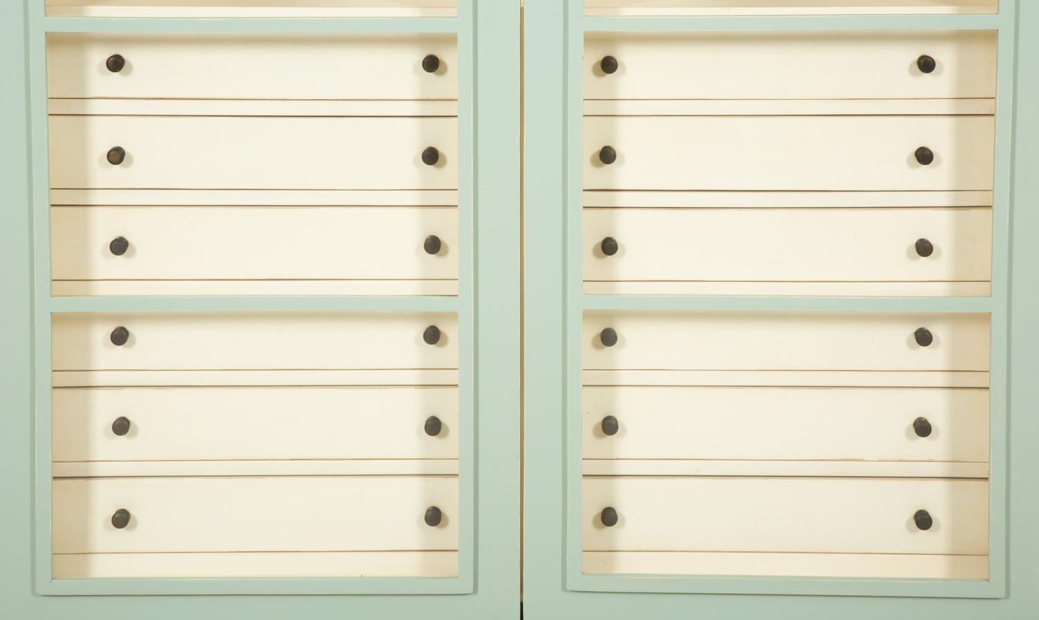 A Contemporary Blue Painted Display Cabinet