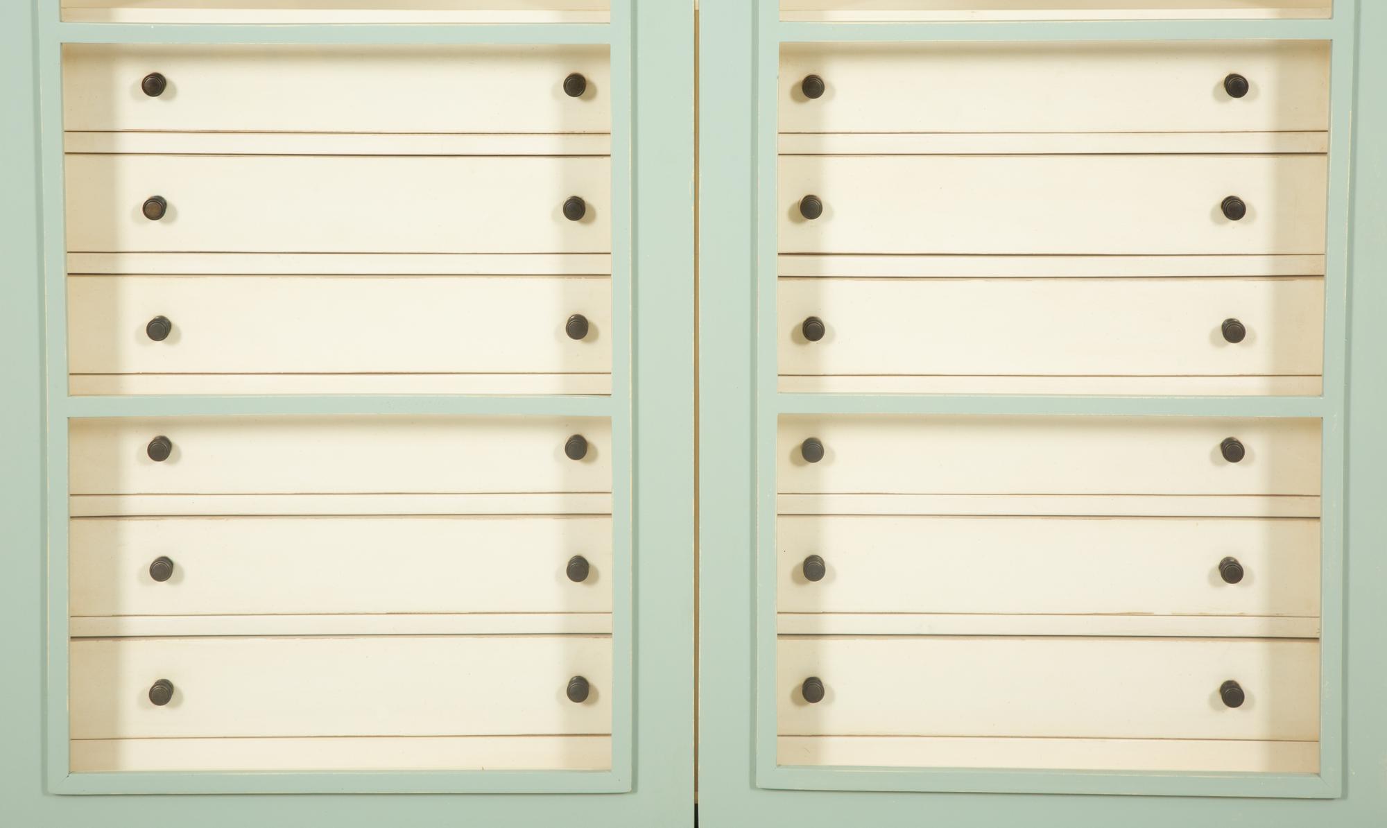 A Contemporary Blue Painted Display Cabinet