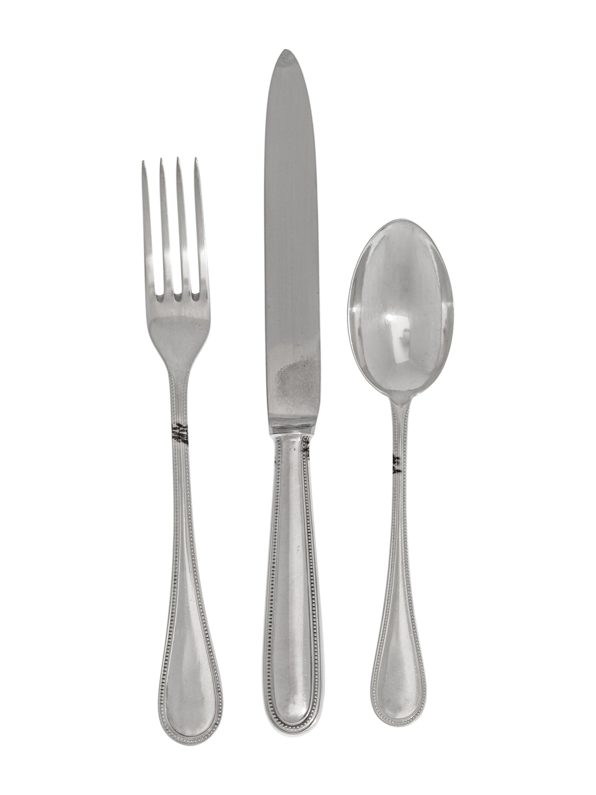 An Italian Silver Flatware Service