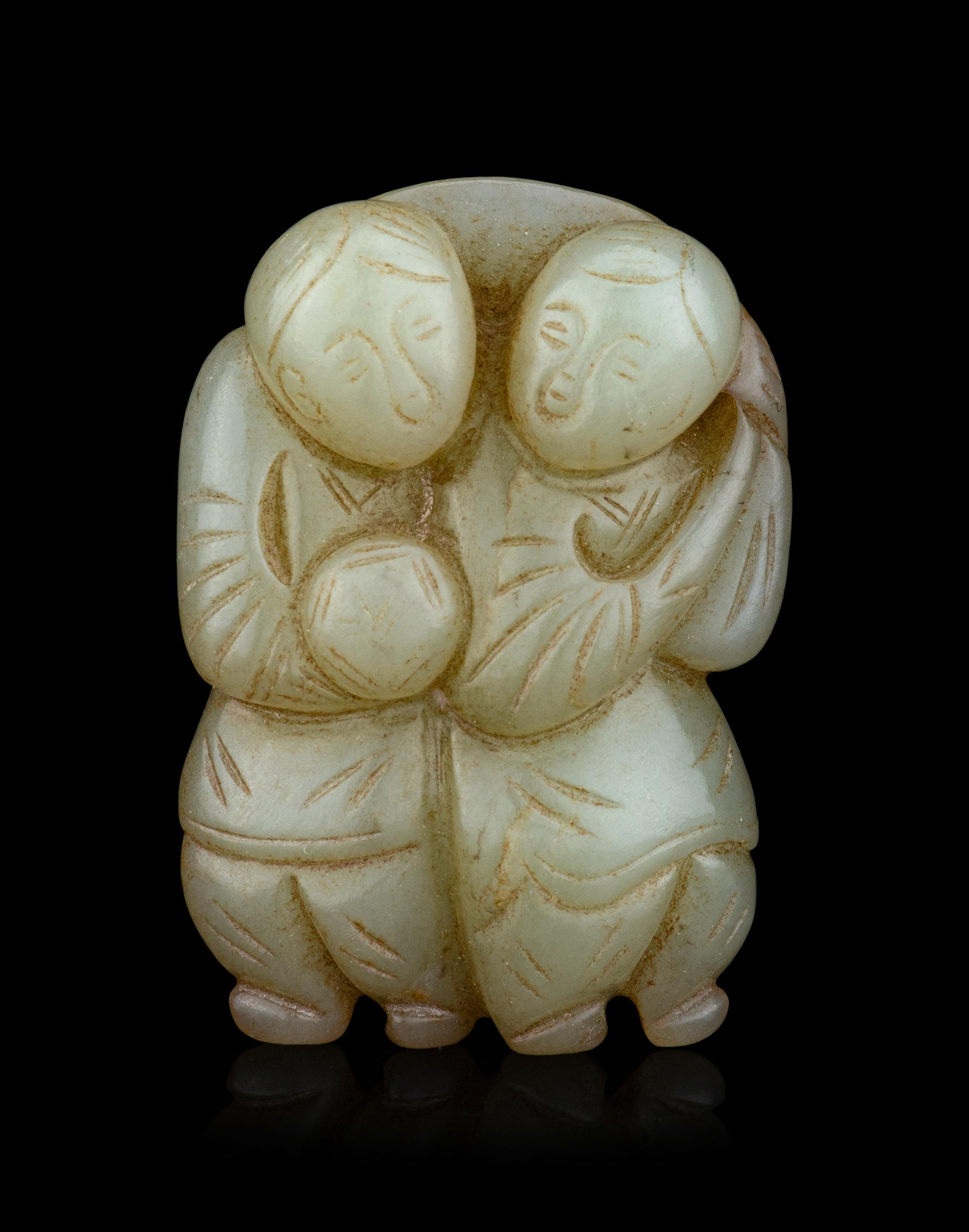 Three Chinese Jade Figural-Form Carvings