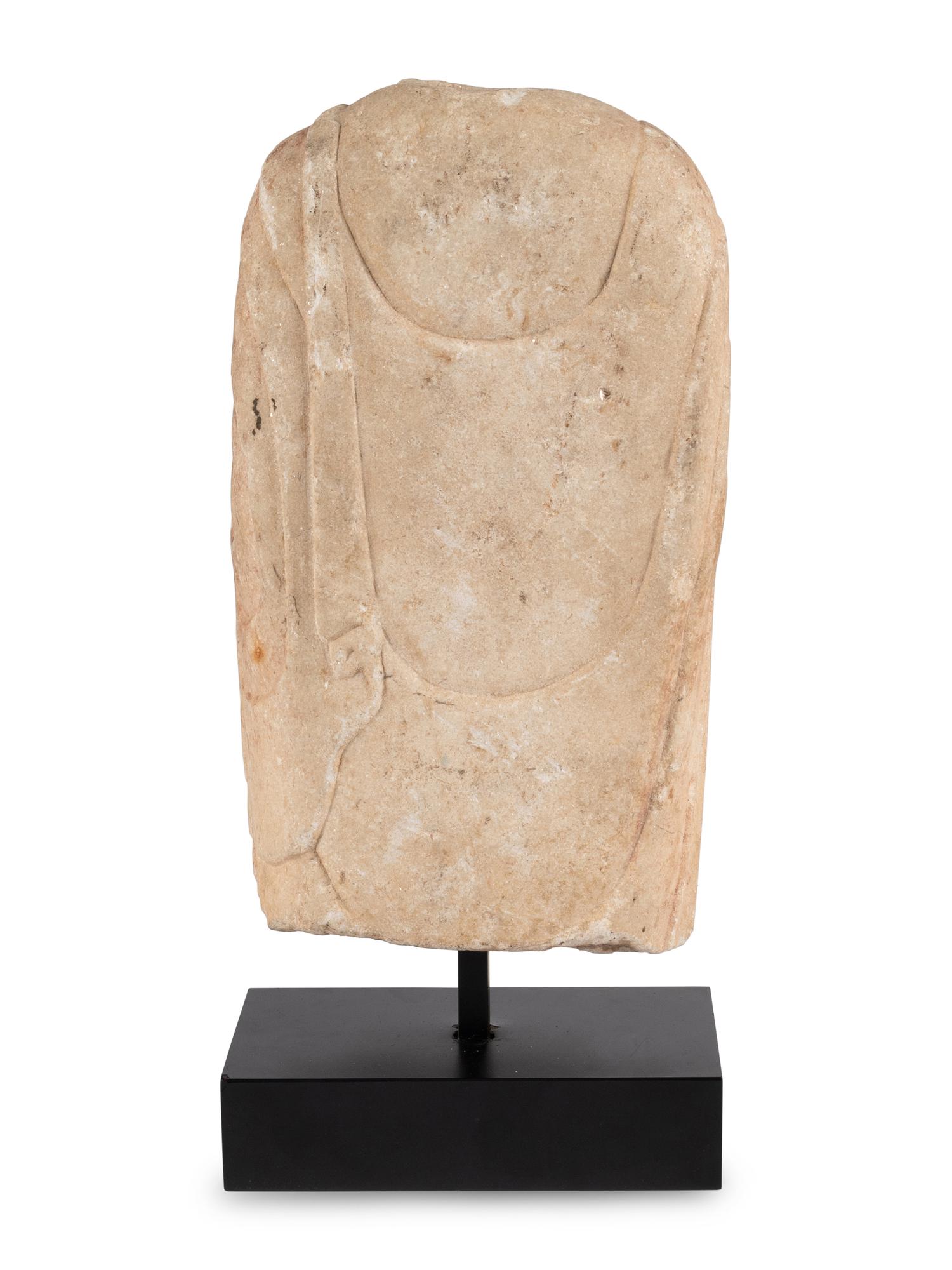 A Chinese Sandstone Bust of Buddha
