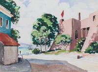 Melville Stark, (American, 1903-1987), Cityscape