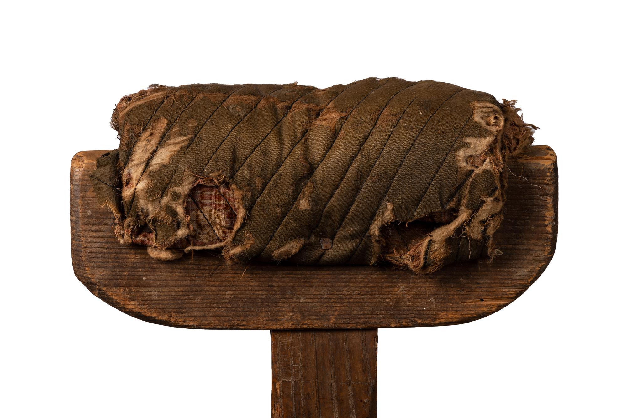 [CIVIL WAR]. Crutch with padding constructed from frock coat lining.