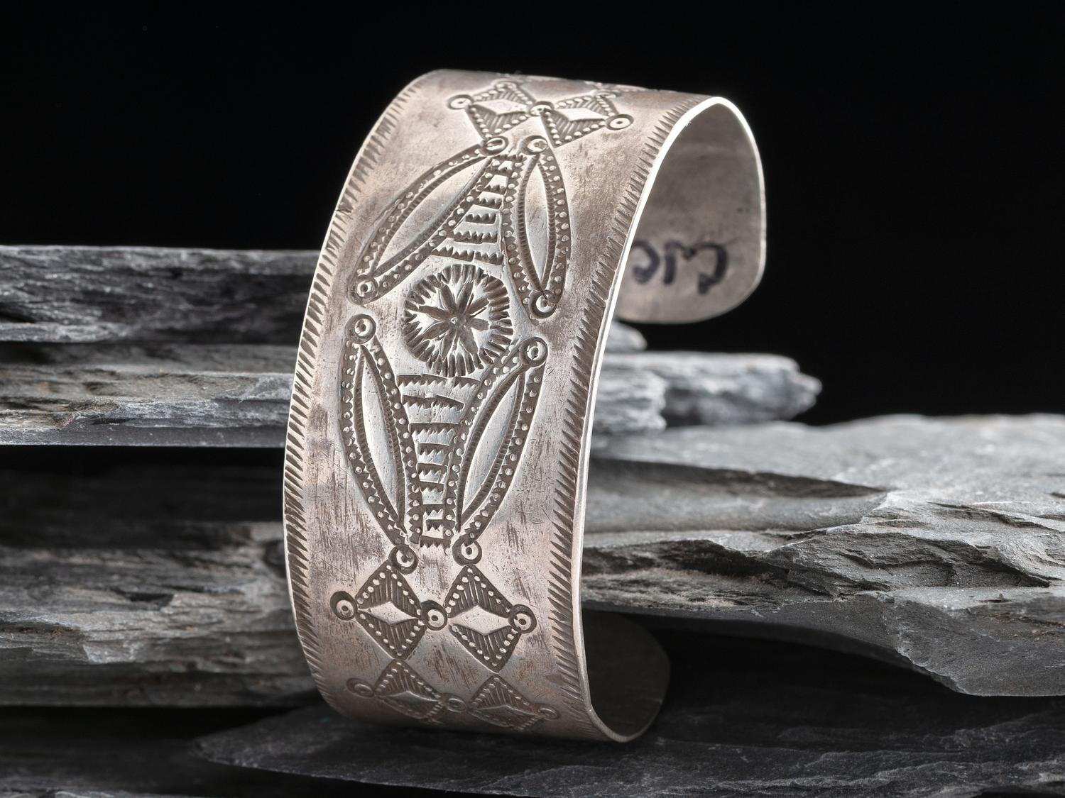 Navajo Heavily Stamped Ingot Cuff Bracelet