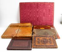 A Leather Desk Set Length 23 1/2 inches (of blotter). — 20TH CENTURY