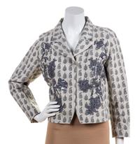 A Dries Von Noten Grey Crop Jacket, Size 40.