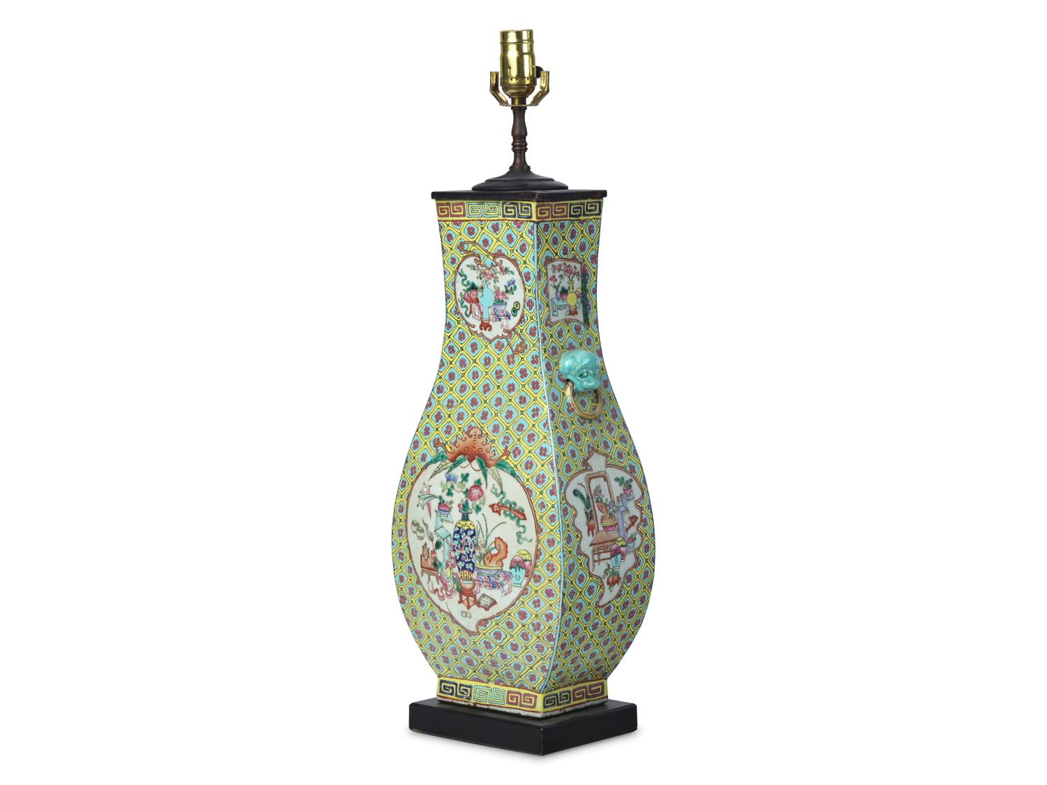 A Chinese Porcelain Vase Mounted as a Lamp