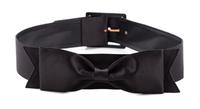 A Chanel Black Satin Bow Belt, 75/30. 28"-30" x 2".