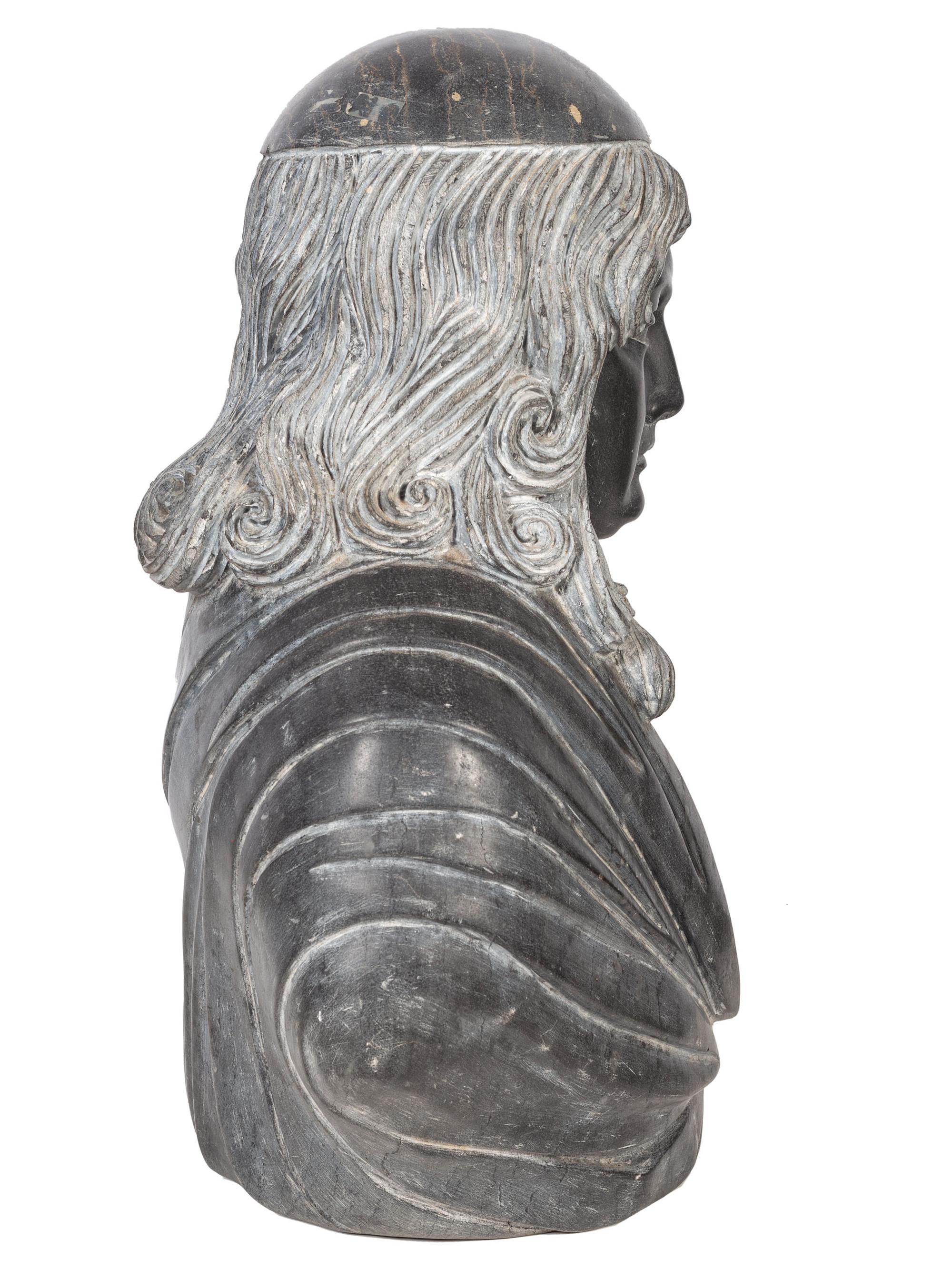 A Carved Stone Portrait Bust