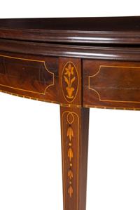 A Federal Shell and Bell-Flower Inlaid and Carved Mahogany Card Table