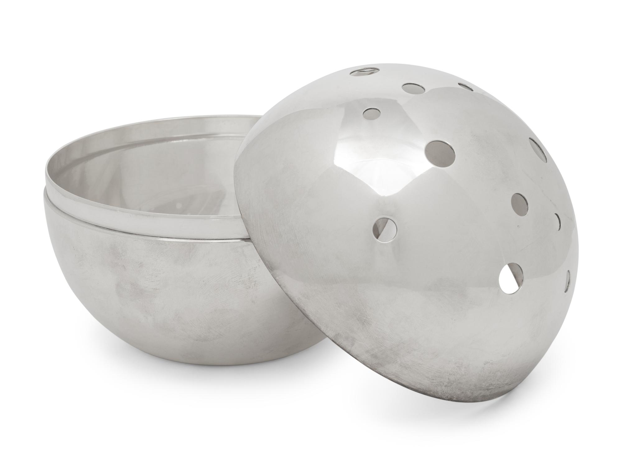 A Christofle Gallia Mars Silver-Plate Spherical Flower Vase