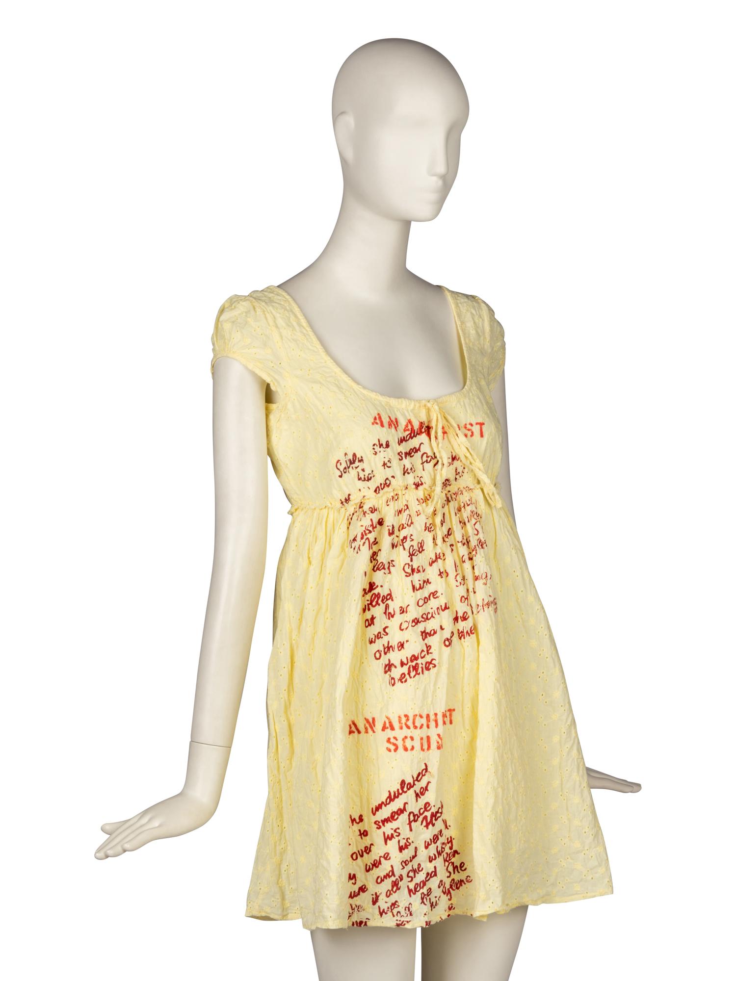 Vivienne Westwood / Malcolm McLaren Seditionaries Yellow "Anarchist Scum" Dress 1976-77