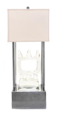 A Continental Glass Figural Lamp Height 25 3/4 inches.
