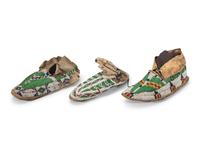 Sioux Beaded Hide Moccasins, Singles