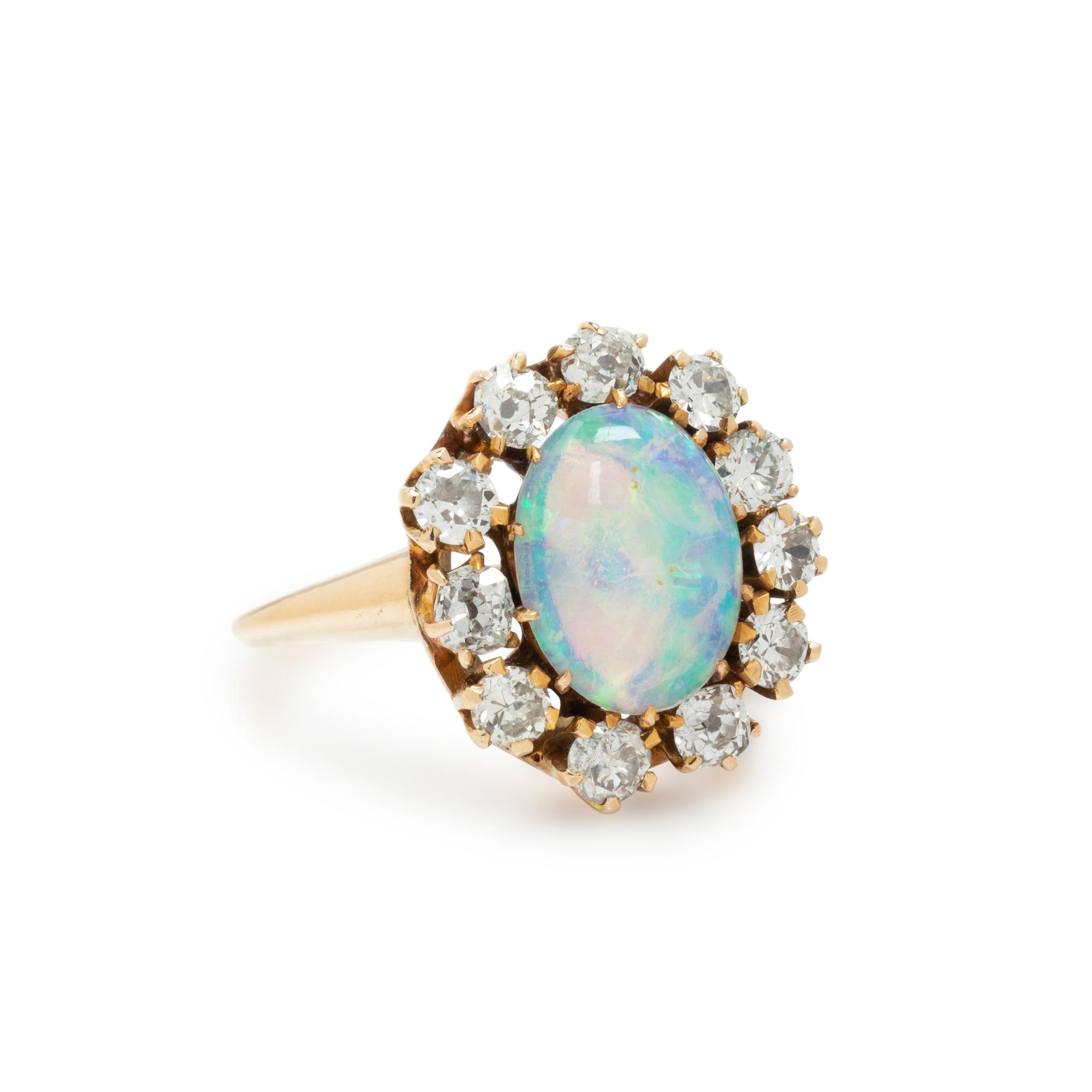 OPAL AND DIAMOND RING