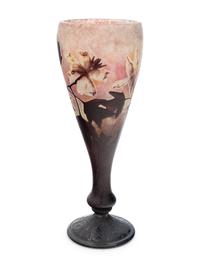 Tall Footed Cameo Vase