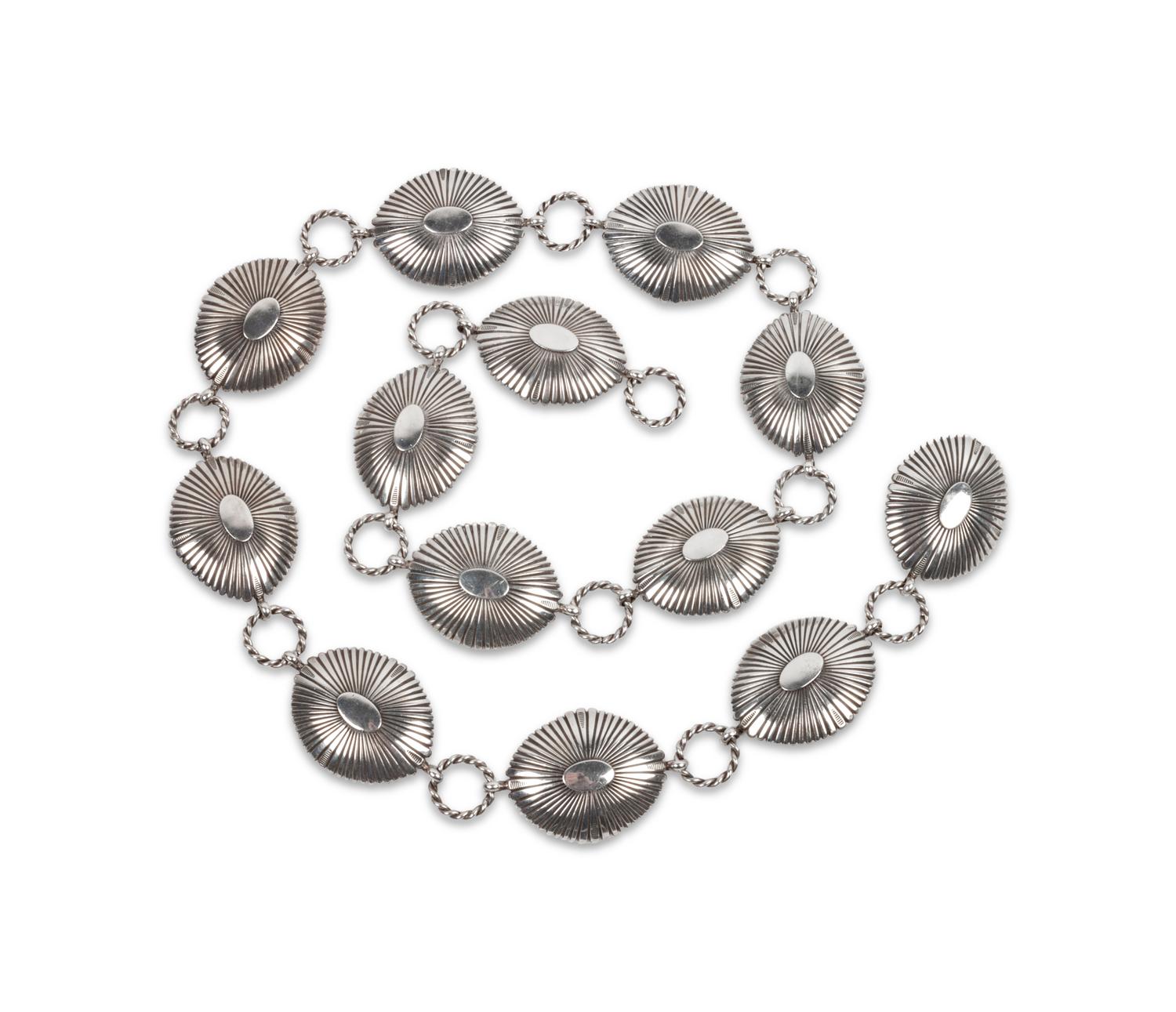 Sterling Silver Link Concha Belt